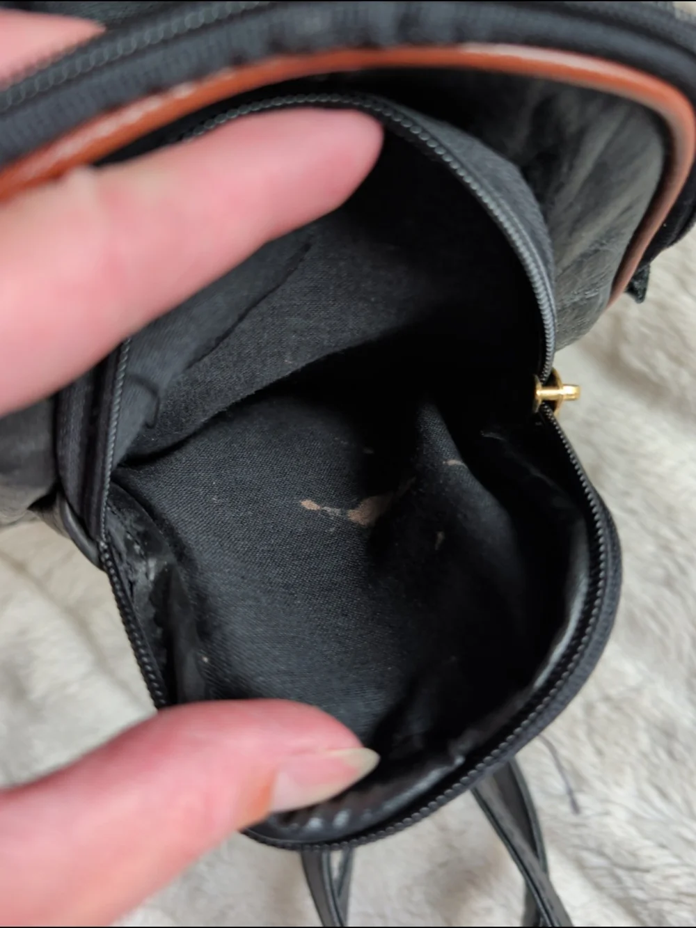 Valentino di Paolo Vintage Black/Brown Leather Backpack Purse